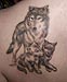 Tattoo Wolf mit Welpen